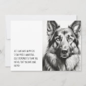 Carte De Remerciements Silhouette noire berger allemand (Devant)