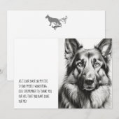 Carte De Remerciements Silhouette noire berger allemand (Devant / Derrière)