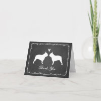 Silhouettes de Bouledogue Français Mariage Remerci