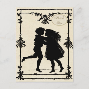 Carte De Remerciements Silhouettes victoriennes d'enfants épousant le