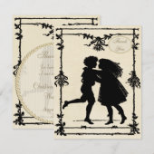 Carte De Remerciements Silhouettes victoriennes d'enfants épousant le (Devant / Derrière)