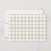 Carte De Remerciements Silly Goose 1st Birthday Green Gingham (Dos)