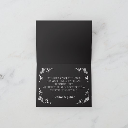 Carte De Remerciements Silver Elegance Collection Wedding Folded (Intérieur)
