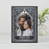 Carte De Remerciements Silver Gothic Vampire Cathedral Photo Wedding (Debout devant)