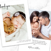 Carte de remerciements simple 2 photos