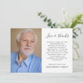Carte De Remerciements Simple 2 Script photo Bereavity Sympathy Funeral (Debout devant)