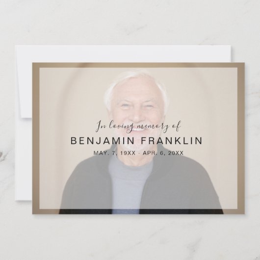 Carte De Remerciements Simple 2 Script photo Bereavity Sympathy Funeral (Dos)