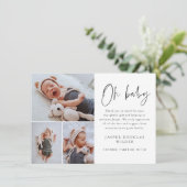Carte De Remerciements Simple 3 Photo Oh Baby (Debout devant)