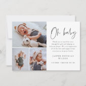 Carte De Remerciements Simple 3 Photo Oh Baby (Devant)