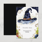 Carte De Remerciements Simple Anniversaire de Magicien Boho (Devant / Derrière)