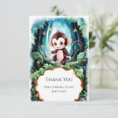 Carte De Remerciements Simple Anniversaire de Singe Mignon (Debout devant)