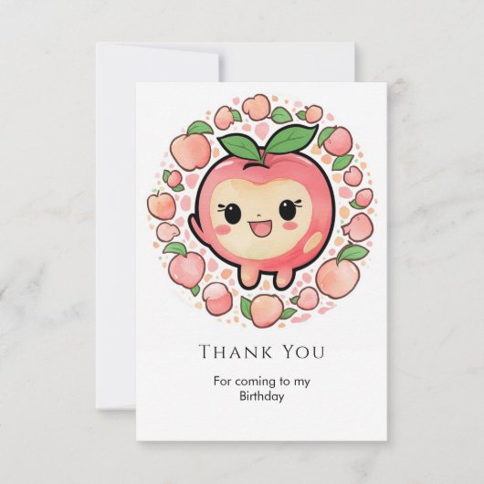 Carte De Remerciements Simple Anniversaire Pastel Peach (Devant)