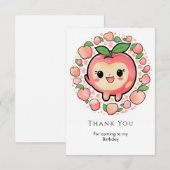 Carte De Remerciements Simple Anniversaire Pastel Peach (Devant / Derrière)