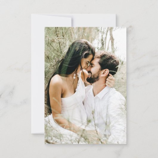 Carte De Remerciements Simple appel de calligraphie de mariage Photo Merc (Dos)