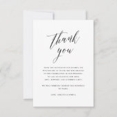 Carte De Remerciements Simple appel de script Calligraphie Photo de maria (Devant)