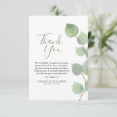 Carte De Remerciements Simple aquarelle Eucalyptus Vert Sympathie (Debout devant)