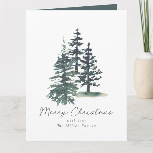 Carte De Remerciements Simple arbre de Noël élégant | Pin (Devant)