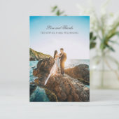 Carte de remerciements simple avec photo plein san (Debout devant)