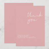 Carte de remerciements simple Baby shower fille ro (Devant / Derrière)