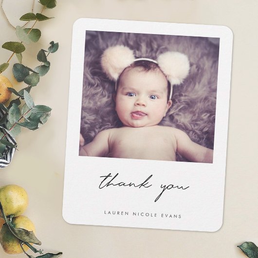 Carte de remerciements simple Baby shower photo