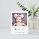 Carte de remerciements simple Baby shower photo (Debout devant)