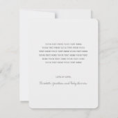 Carte de remerciements simple Baby shower photo (Dos)