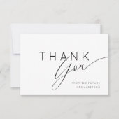 Carte De Remerciements Simple Black & White Thank You Bridal Shower (Devant)