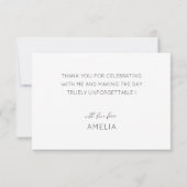 Carte De Remerciements Simple Black & White Thank You Bridal Shower (Dos)