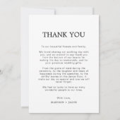 Carte De Remerciements Simple Blanc clair avec Mariage photo (Dos)