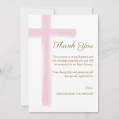 Carte De Remerciements Simple Blue Cross Baptism (Devant)