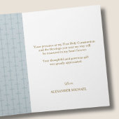 Carte De Remerciements Simple Blue Cross First Holy Communion Folded 