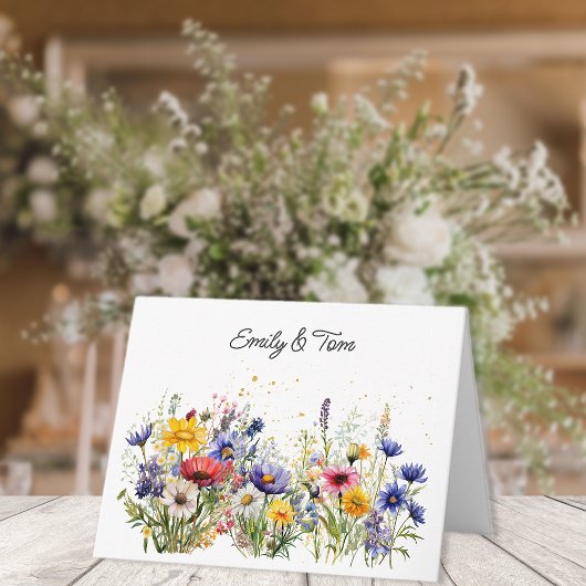 Carte De Remerciements Simple Boho Chic Wildflowers 