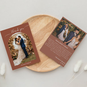 Carte De Remerciements Simple Boho Pampas Grass Terracotta Photo Appartem