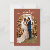 Carte De Remerciements Simple Boho Pampas Grass Terracotta Photo Appartem (Devant)