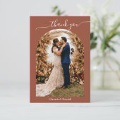 Carte De Remerciements Simple Boho Pampas Grass Terracotta Photo Appartem (Debout devant)