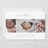 Carte De Remerciements Simple Bow Boy Photo Collage Baby (Devant)
