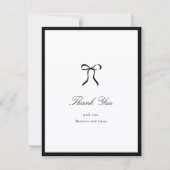 Carte De Remerciements Simple Bow Mariage Classique (Devant)