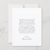 Carte De Remerciements Simple Bow Mariage Classique (Dos)