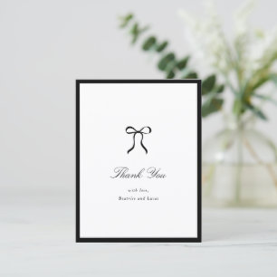 Carte De Remerciements Simple Bow Mariage Classique