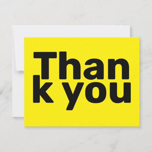 Carte De Remerciements Simple brillant Jaune Gras Moderne (Devant)