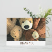 Carte De Remerciements Simple Brown Rustique Cute Teddy Bear Thème (Debout devant)