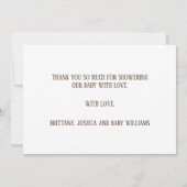 Carte De Remerciements Simple Brown Rustique Cute Teddy Bear Thème (Dos)