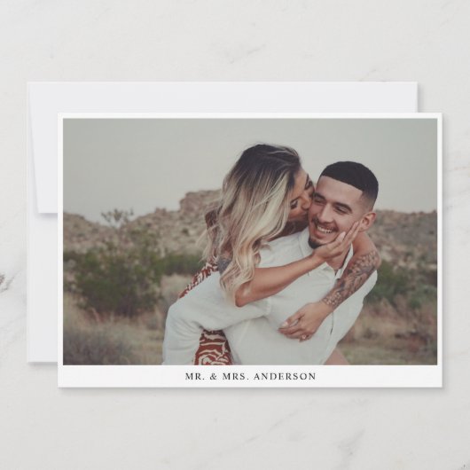 Carte De Remerciements Simple Calligraphie Fantaisie Mariage Écriture Noi (Devant)