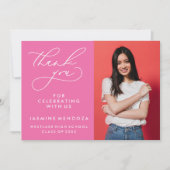 CARTE DE REMERCIEMENTS SIMPLE CALLIGRAPHIE FANTASISTE REMERCIEMENTS DE FI (Devant)