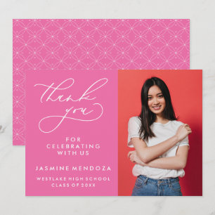 CARTE DE REMERCIEMENTS SIMPLE CALLIGRAPHIE FANTASISTE REMERCIEMENTS DE FI