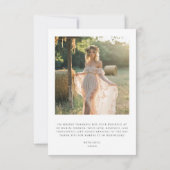 Carte De Remerciements Simple Capsule Photo Bohème Rustique de Fête de Ma (Dos)