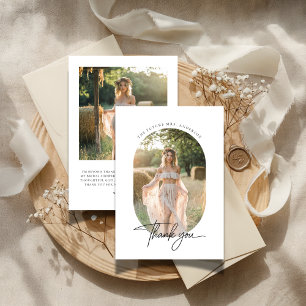 Carte De Remerciements Simple Capsule Photo Bohème Rustique pour Baby Sho