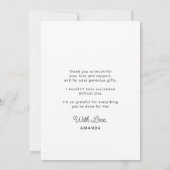 Carte De Remerciements Simple casquette de remise des diplômes PHOTO pers (Dos)