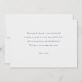 Carte De Remerciements Simple Chic Blue Text Multi Photo Mariage (Dos)