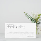 Carte De Remerciements Simple Chic Célébrez avec nous Calligraphie Mariag (Debout devant)